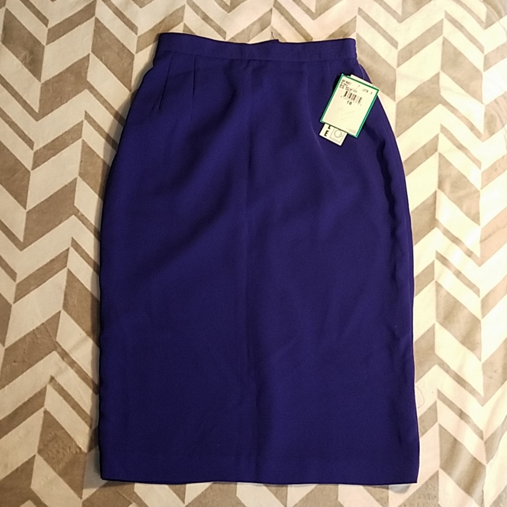 New Leslie Fay haberdashery Purple Long Skirt Sz 10